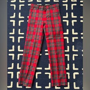 Janie and Jack Boys size 12 Red Plaid wool pants like new!